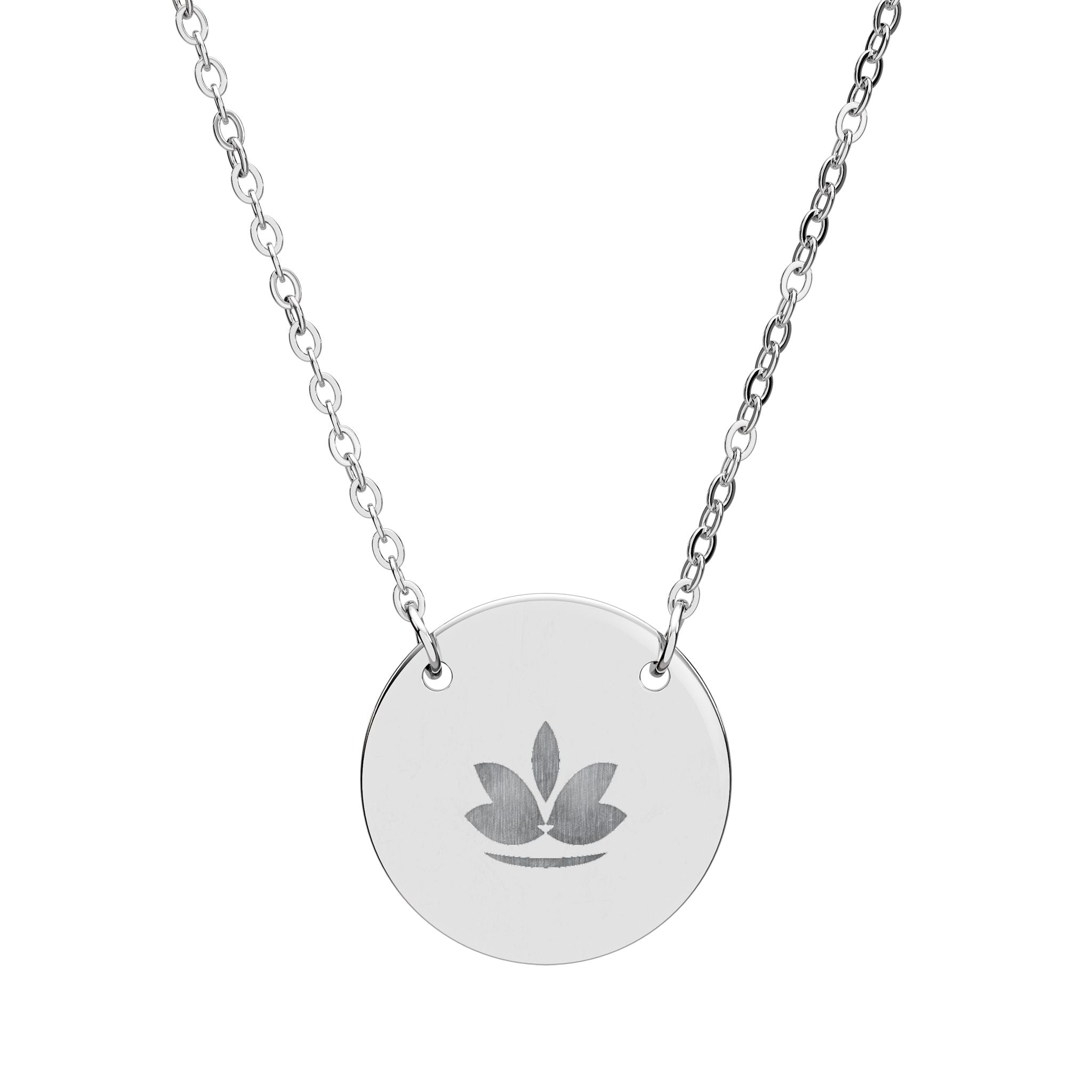 Return to Yourself — Engraved Lotus Circle Necklace